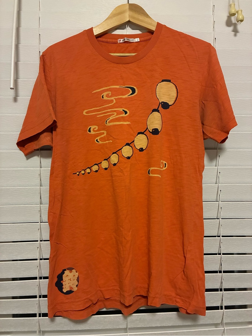 Uniqlo Orange Short Sleeve Graphic Lantern Tee